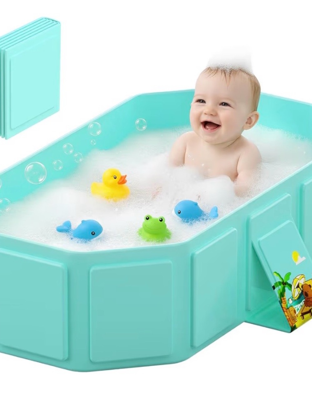 Collapsible Baby Bath Tub - Aqua Portable Foldable Bathtub for Kids